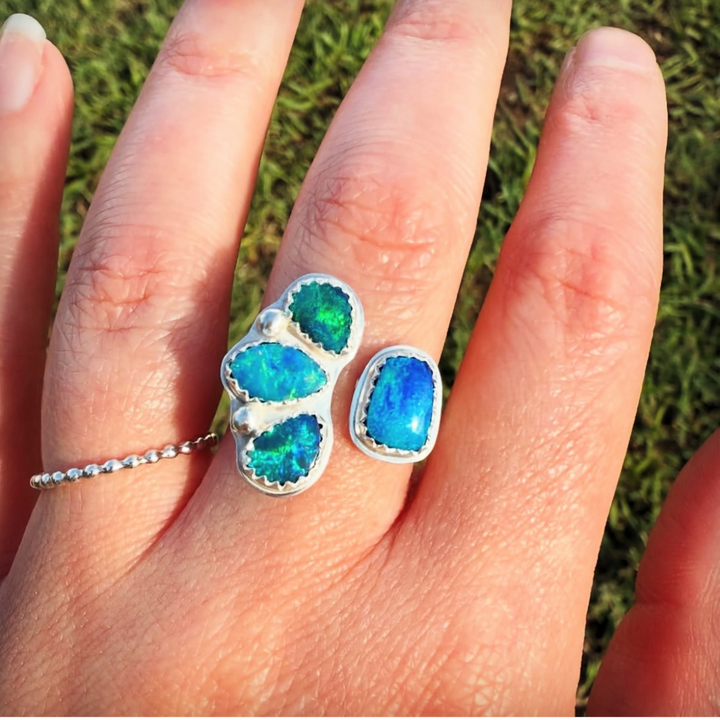 Open Shank Opal Ring // Size 7.25 (Adjustable)
