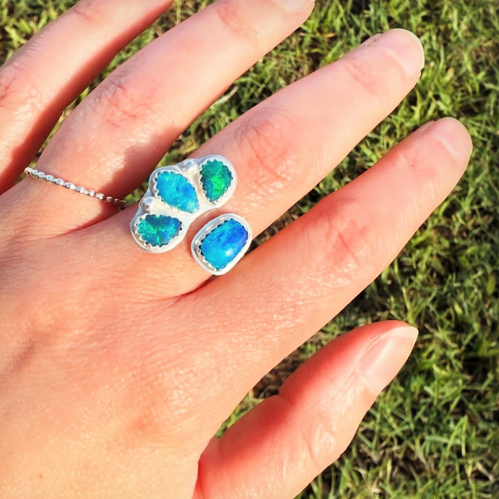 Open Shank Opal Ring // Size 7.25 (Adjustable)