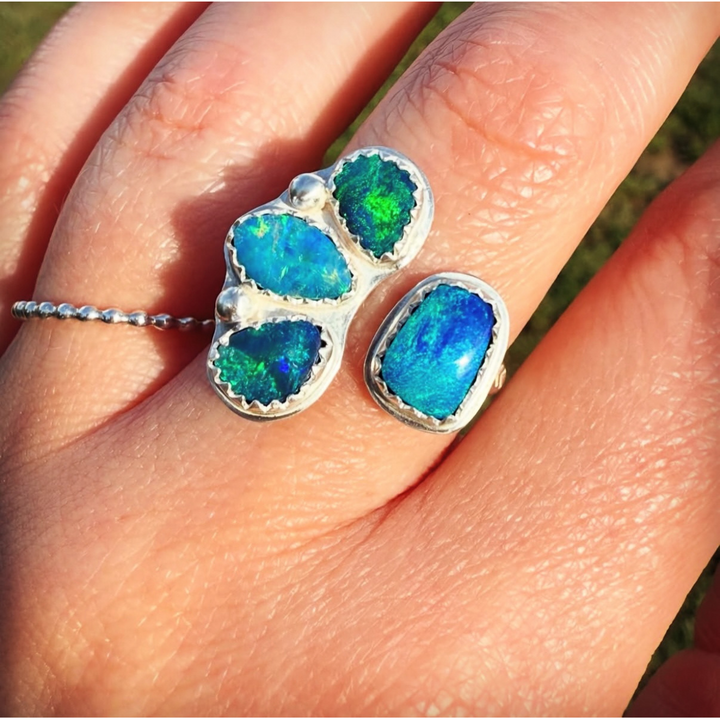 Open Shank Opal Ring // Size 7.25 (Adjustable)