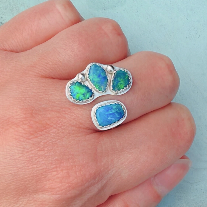 Open Shank Opal Ring // Size 7.25 (Adjustable)